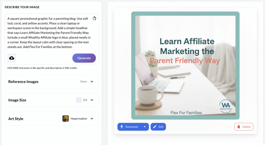 wealthy affiliate image studio