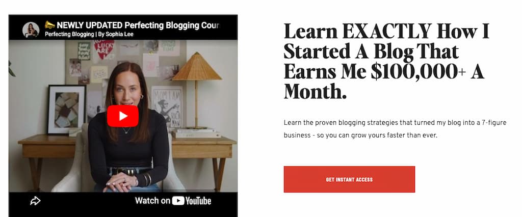 perfecting blogging sales page image