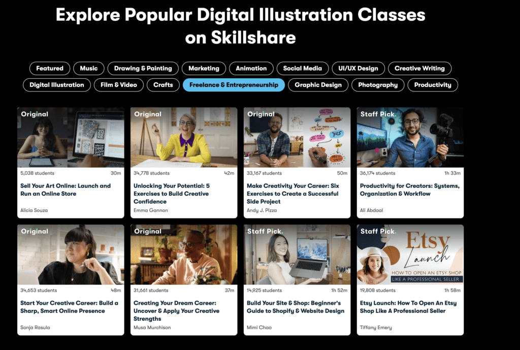 example skillshare courses