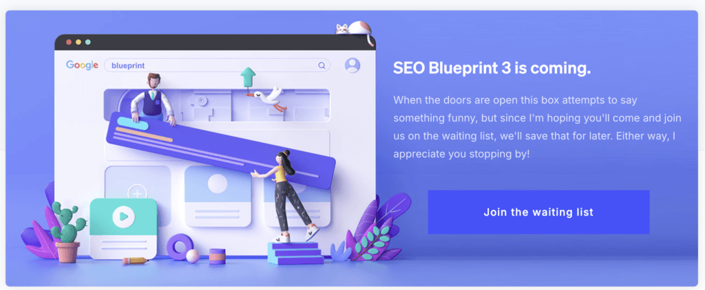 seo blueprint 3 waiting list