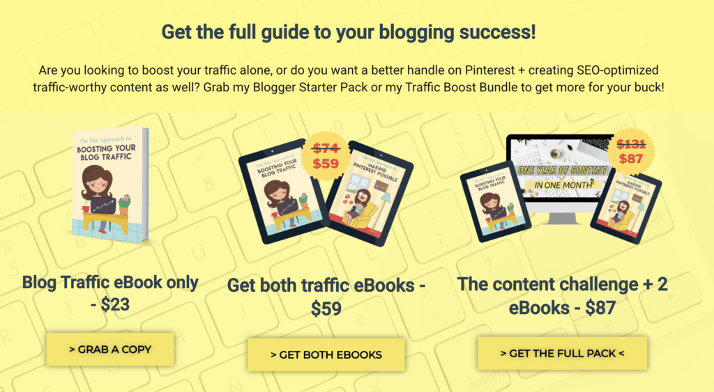 she approach blog traffic bootcamp ebooks