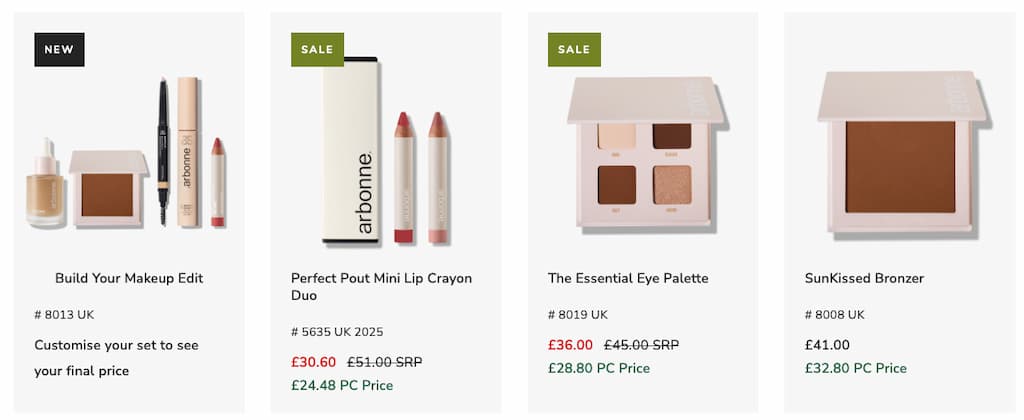 arbonne makeup products