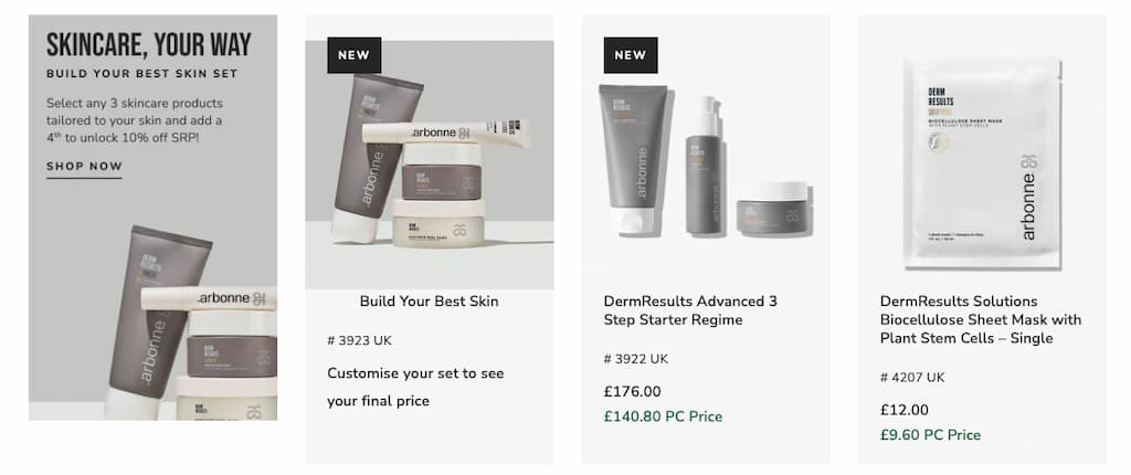 arbonne skincare products