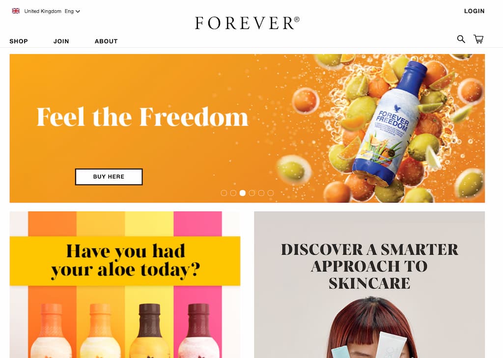 forever living homepage image