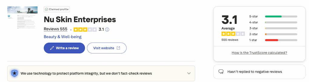 nu skin mlm trustpilot