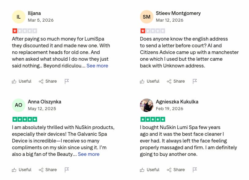 nu skin trustpilot reviews