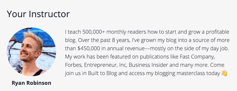 built to blog owner