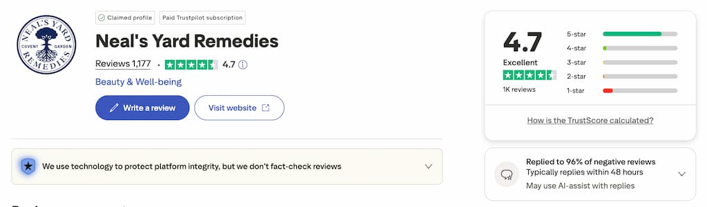 neals yard remedies trustpilot