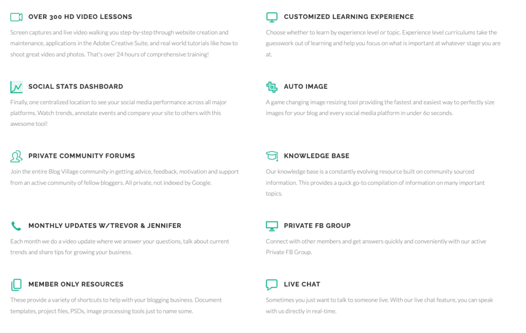 the blog village course details