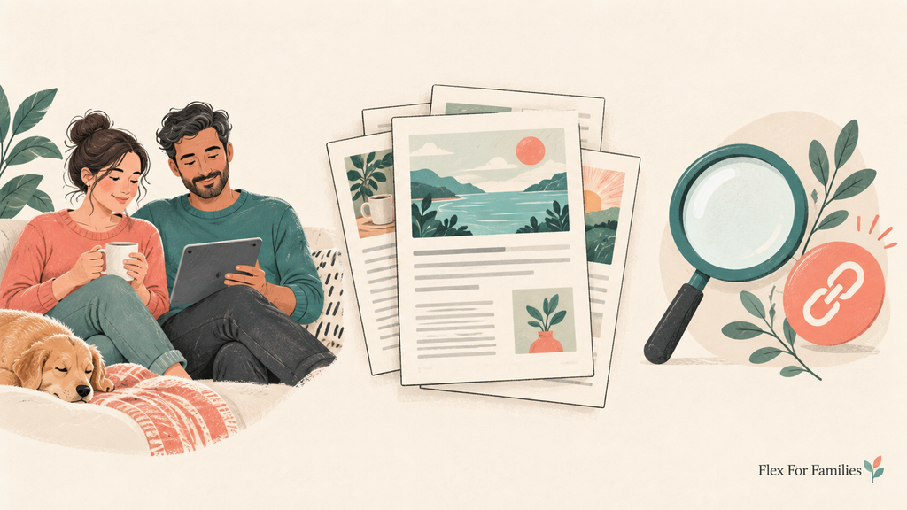 Readers, article pages and a search symbol representing different blog traffic measures.