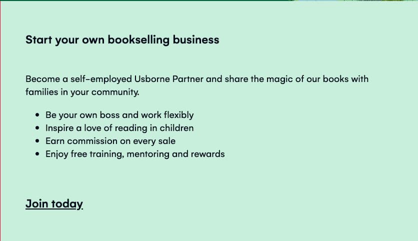 usborne books business opportunity