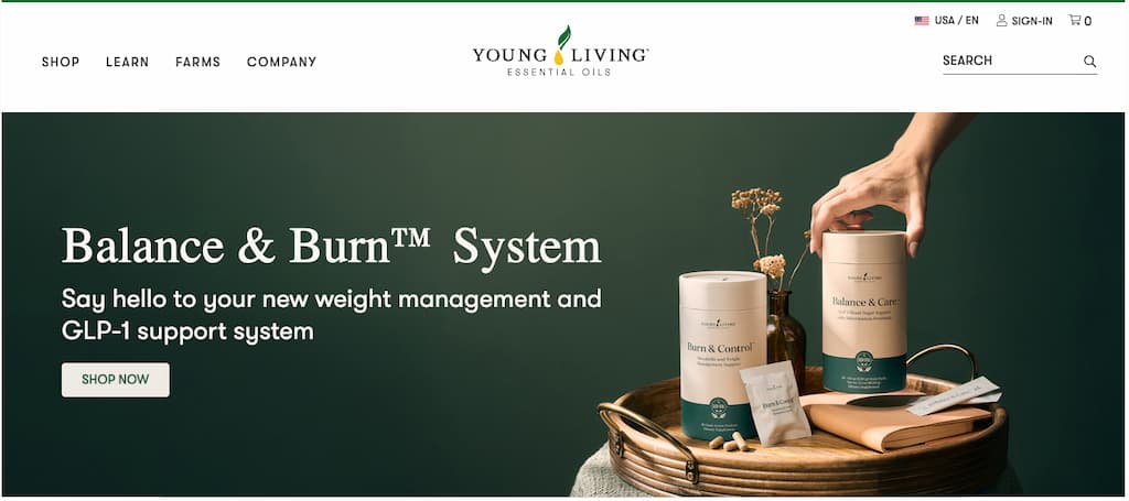 young living website image