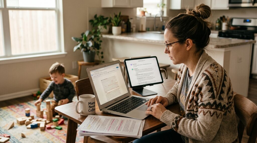 Using AI tools to help with blogging as a busy parent