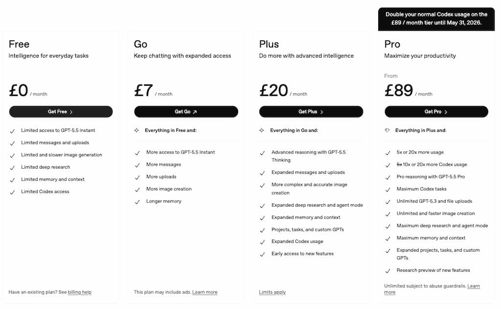 chatgpt pricing details