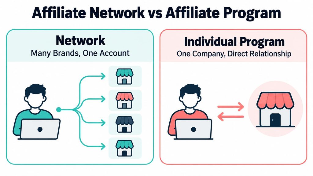 Difference between an affiliate network and individual programme