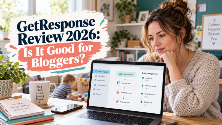 Parent blogger deciding whether GetResponse is a good email marketing platform